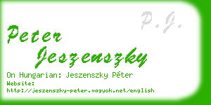 peter jeszenszky business card